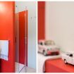 Box doccia con pareti in legno rosse - Duomo Luxury Suite