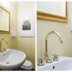 Dettagli del lavabo con rubinetteria in ottone - Palazzo del Pero