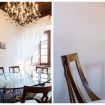 Tavolo da pranzo in vetro e sedie in legno - Palazzo del Pero